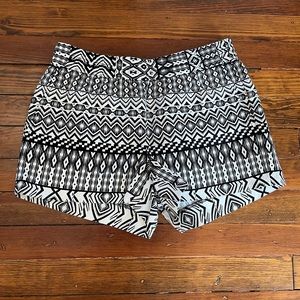 J Crew size 2 black and white Aztec shorts